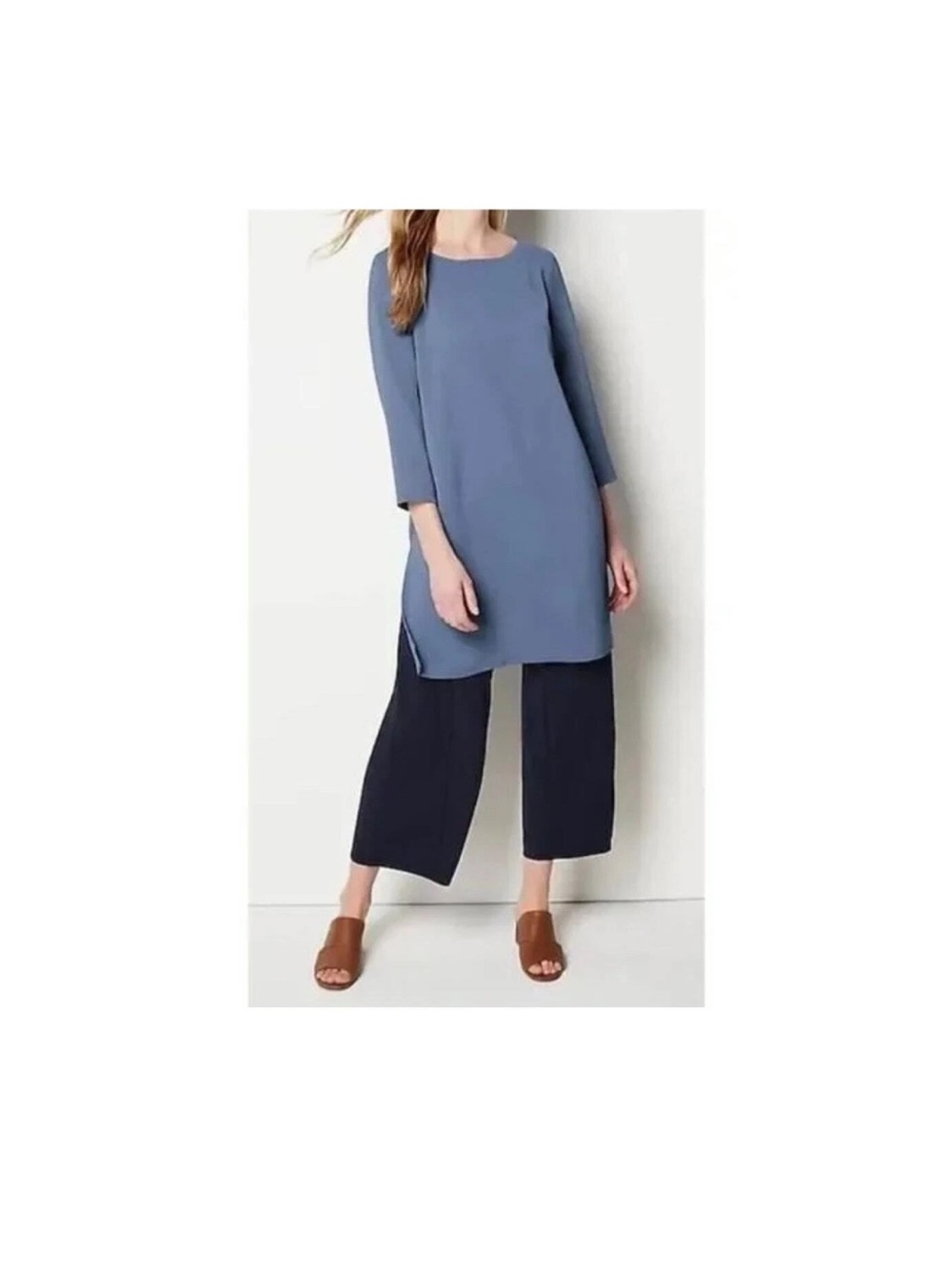 J. Jill Slate Blue Three-Quarter Sleeve Tunic